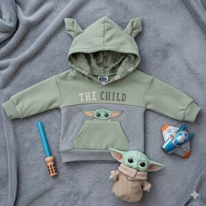 Star Wars Baby Yoda “The Child” French Terry Pullover Hoodie – Size 12M